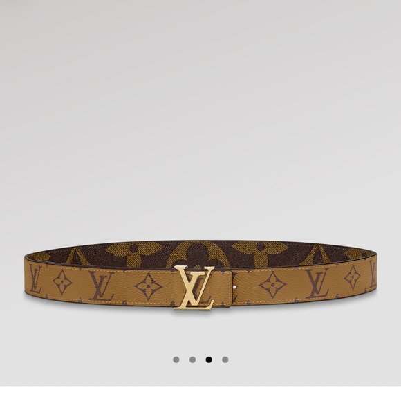 ♥️Louis Vuitton reverse monogram ICONIC 30MM REVERSIBLE BELT giant gold - Picture 2 of 15